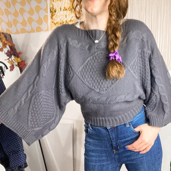 Venus Cable Knit Dolman Sleeve Short Sweater Size XS - Picture 12 of 12